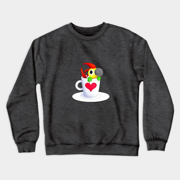 Parrot in a mug Crewneck Sweatshirt by parrotina